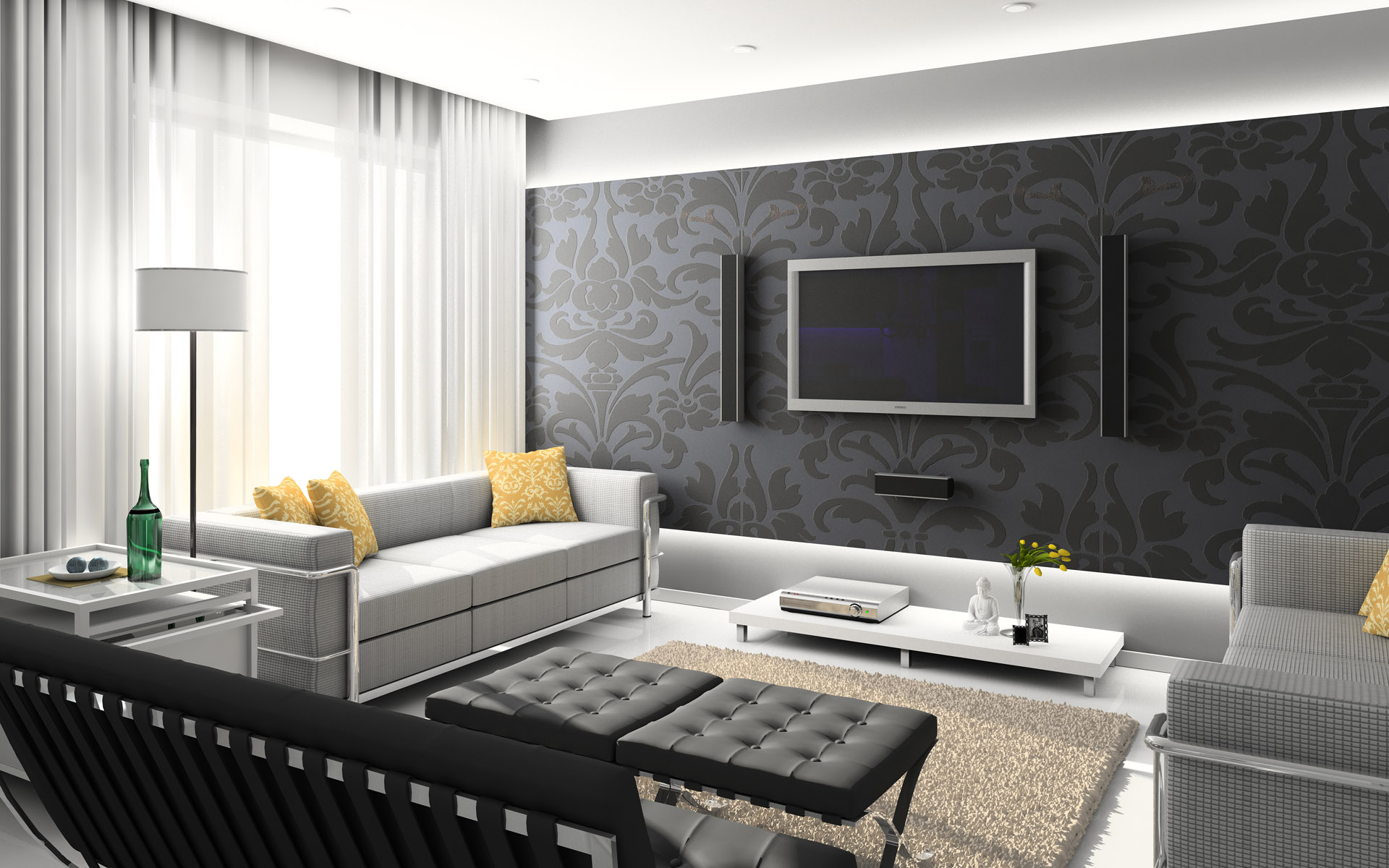 Дизайн комнаты с телевизором (58 фото)